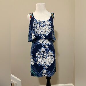 Maeve Blue and White Floral Patterned Dress (0 fits like 2-4)